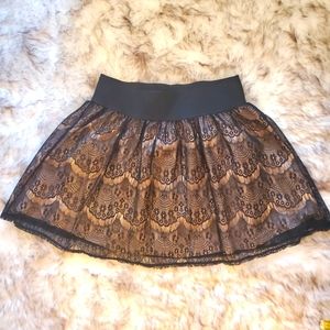Black Lace Mini Skirt